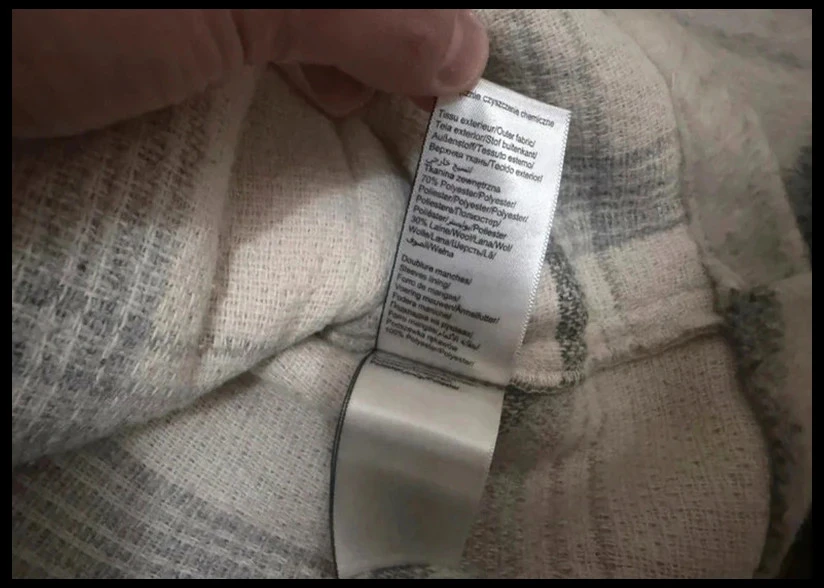 Sobrecamisa gruesa a cuadros gris marfil Jules 30% lana shacket hombre L – photo 7